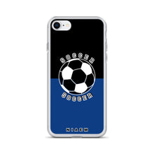 Load image into Gallery viewer, Soccer iPhone Case (Black &amp; Blue 2)