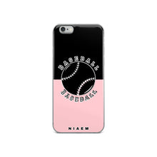Load image into Gallery viewer, Baseball iPhone Case (Black &amp; Pink 3)