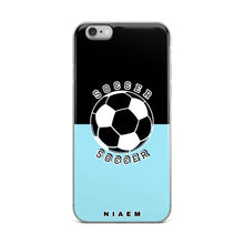Load image into Gallery viewer, Soccer iPhone Case (Black &amp; Blue 6)